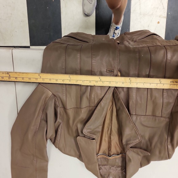 Mens Brown Leather Jacket Blazer Style Outerwear Coat Size Unspecified - Picture 10 of 11